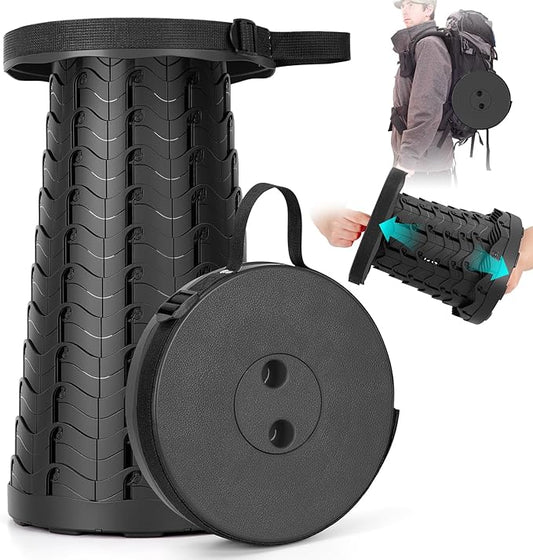 Qiguet Collapsible Stool, Folding Chair - Upgraded Portable Chair with Load Capacity 400lbs, Portable Stool for Camping Fi...