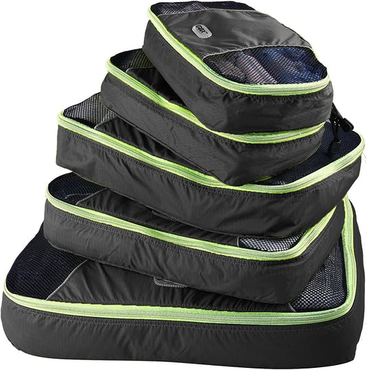 GOX Ultra Light 5 piece Packing Cubes Travel Luggage Organizer 1 Large 2 Medium 2 Small