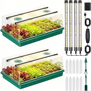 120 Cells Seed Starter Trays with Grow Lights, Color Change Grow Lights for Seed Starting Kit, 3 Timming Set, Indoor Plant...