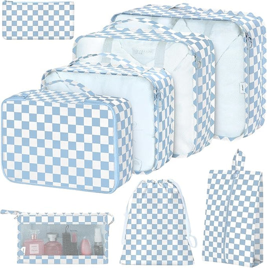 8 Set Packing Cubes for Suitcases,Packing Cubes with Shoe Bag, Cosmetics Bag, Clothing Bag, Accessories Bags Packing Cubes...