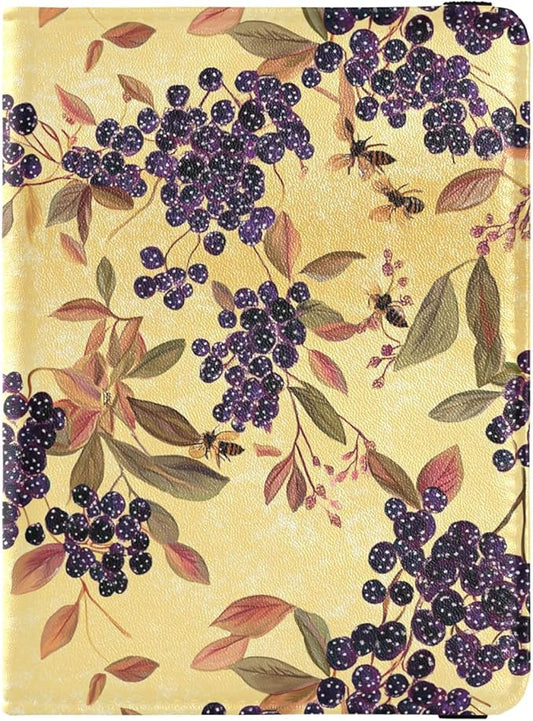 Purple Fruit Gold Passport and Vaccine Card Holder Combo Passport Case Travel Documents Wallet Passport Holder Combo with ...