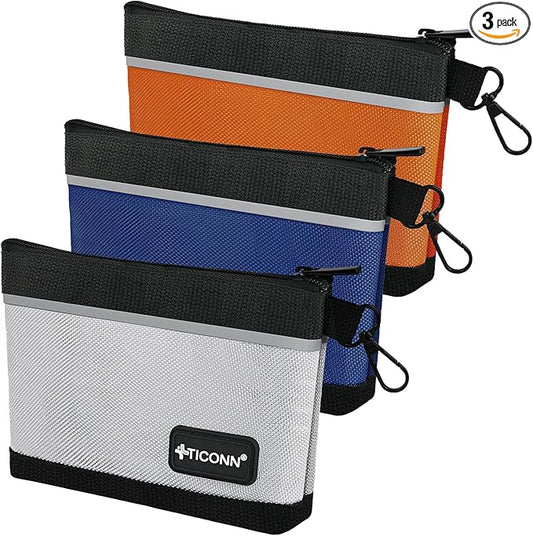 TICONN Tool Pouches with Zipper, 1680D Oxford Small Tool Bags, Waterproof Utility Bag Zipper Pouch for Tool Organizers and...
