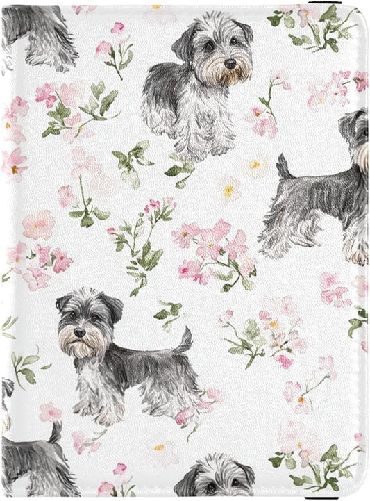 Aesthetic Dogs Blush Flowers Passport and Vaccine Card Holder Combo Passport Case Travel Documents Wallet Passport Holder ...