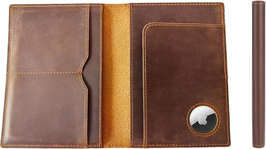 STAR VISTA Albatross Leather Travel Passport Holder, Minimalist Design, Full Grain Leather Case for Men and Women - Slim P...