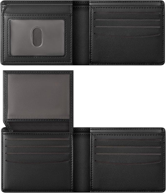 GNDR Wallet For Men RFID Blocking Black Wallets Bifold Faux Leather Card Holder Front Pocket Mens Accessories With Gift Box