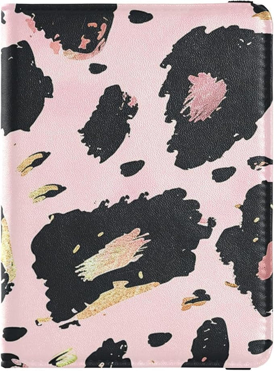 Leopard Print Leather Passport and Vaccine Card Holder Combo Travel Documents Organizer Protector Passport Holder Combo wi...