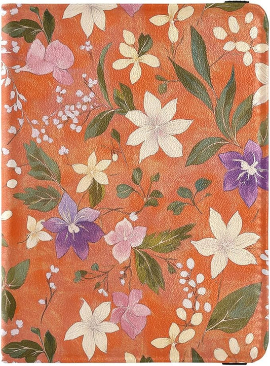 Spring Flower Terracotta Passport and Vaccine Card Holder Combo Passport Case Travel Documents Wallet Passport Holder Comb...