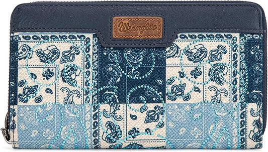 X Wrangler Wristlet Wallets for Women Large Bifold Travel Wallet RFID Western Passport Wallet