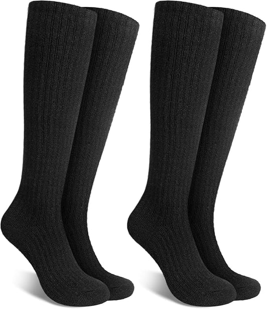 Cutecrop 2 Pairs Alpaca Compression Circulation Socks for Men and Women Moisture Wicking Alpaca Wool Socks for Hiking Running