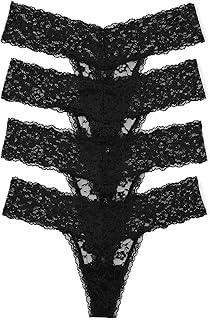 Victoria's Secret Women's Lace Thong Underwear, Panties for Women, Multi Pack