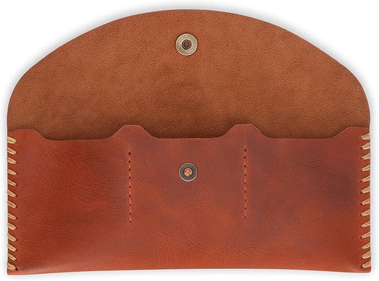 TheAntiq Genuine Leather Currency Pouch for Men & Women – Travel Money Organizer with 3 Card Slots | Handmade Leather Cash...