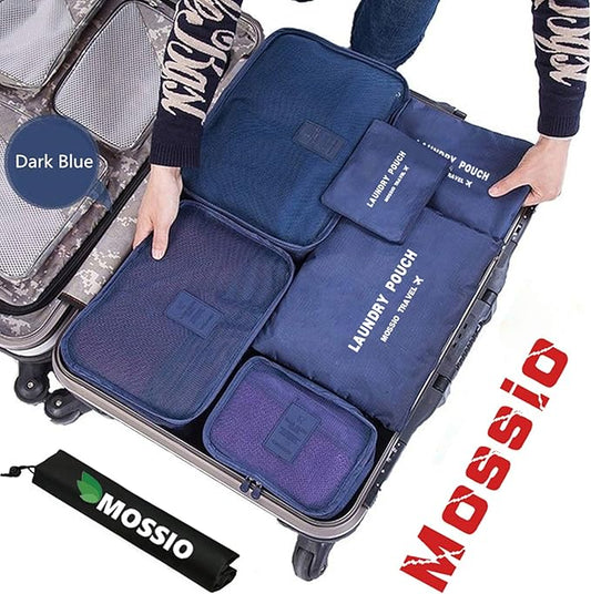 Mossio 7 Set Packing Cubes with Shoe Bag - Compression Travel Luggage Organizer