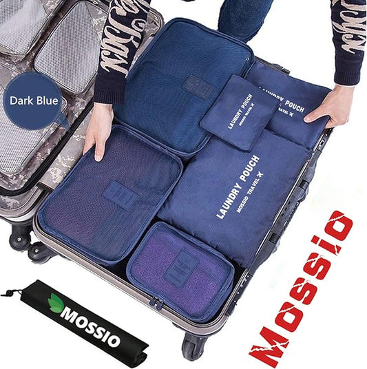 Mossio 7 Set Packing Cubes with Shoe Bag - Compression Travel Luggage Organizer
