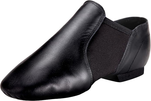 Linodes Unisex Leather Upper Jazz Shoe Slip-on for Women and Men's Dance Shoes