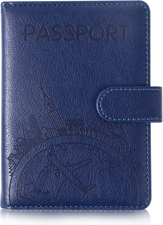 XMLINPER Passport Holder and Card Slot Combo RFID Blocking Leather Family Travel Passport Wallet Travel Accessories for Me...
