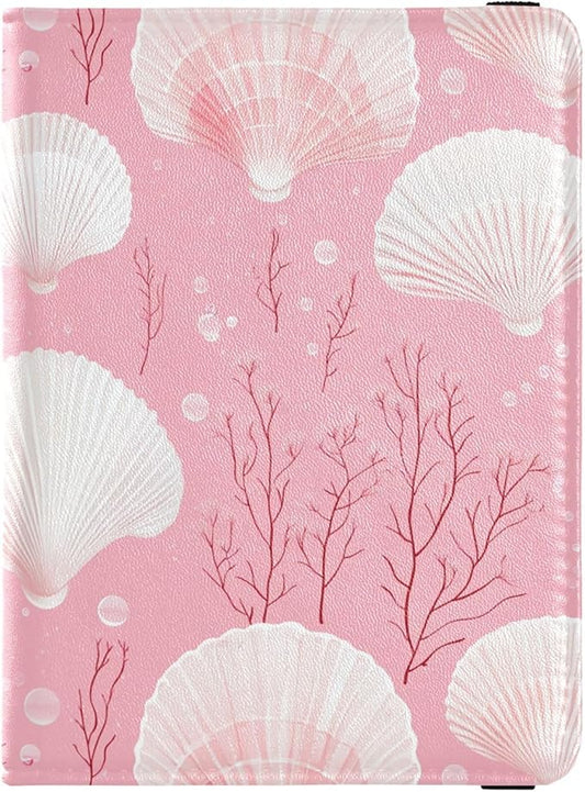 Chic Scallop Hot Pink Passport and Vaccine Card Holder Combo Travel Passport Wallet Passport Holder Combo with Vaccine Car...