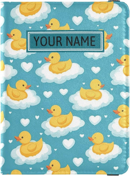 Personalized Passport Holder Cover Wallet Combo Custom Name PU Leather Passport Vaccine Card Protector for Girls Boys Trav...