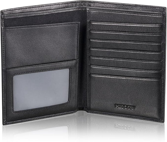 HISCOW Italian Leather Passport Holder for Travel - RFID Blocking Wallet Cover with Secure Organizer for Men & Women, US &...