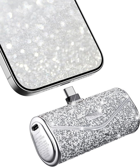 iWALK Upgraded Sparkly Portable Charger 22.5W, 5000mAh Power Bank for iPhone 17/16/15 Series, Mini Battery Pack with Buil...