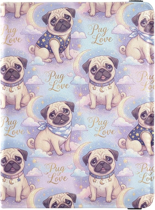 Star-moon Pug pug Love Passport and Vaccine Card Holder Combo Travel Passport Wallet With Vaccination Card Slot Passport H...