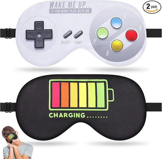 2 Pcs Sleep Eye Mask, Guys Blackout Sleeping Mask for Kids Adult Children's Travel Eye Mask Eye Cover Blindfold for Game