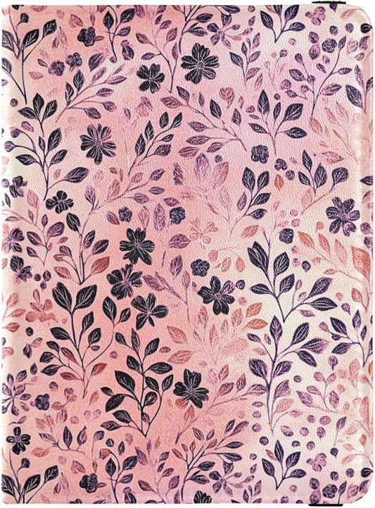 Spring Flowers Rose Gold Passport and Vaccine Card Holder Combo Travel Passport Wallet With Vaccination Card Slot Passport...