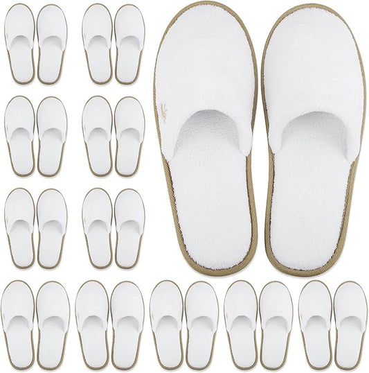 BERGMAN KELLY - Spa Slippers - Disposable Indoor House Slippers - Closed Toe House Shoes for Men & Women - Value Pack Hote...