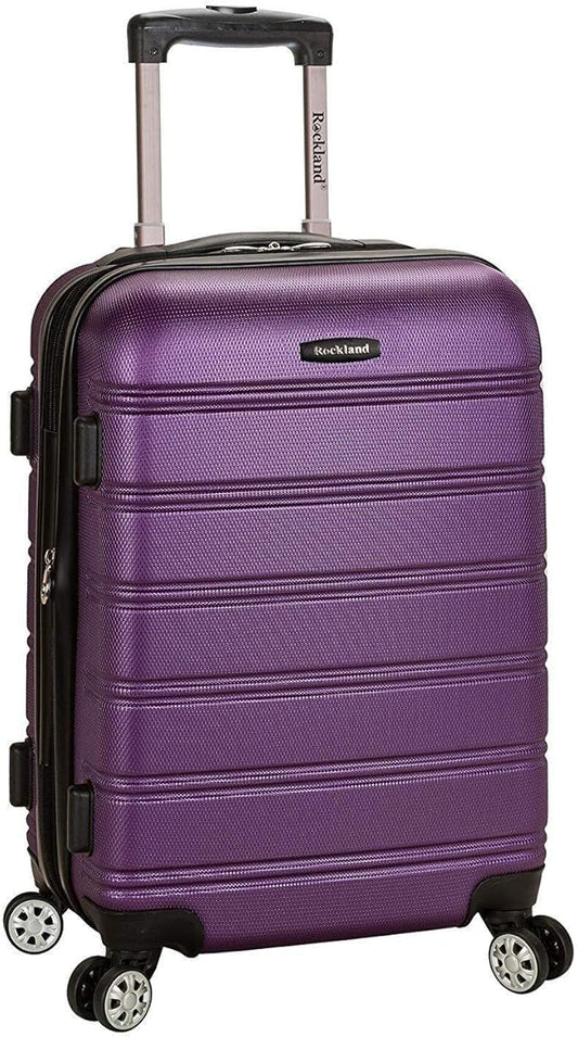Rockland Melbourne Hardside Expandable Spinner Wheel Luggage, Purple, Carry-On 20 inches