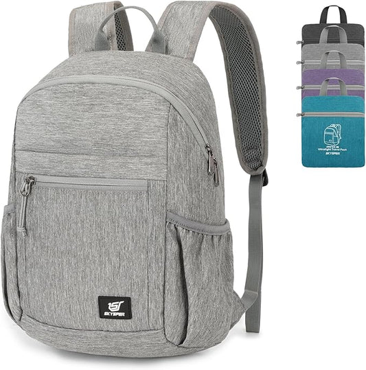 SKYSPER Anti Theft Hiking Backpack, 18L RFID Packable Travel Daypack, Lightweight Foldable Back Pack for Walking Daytrip