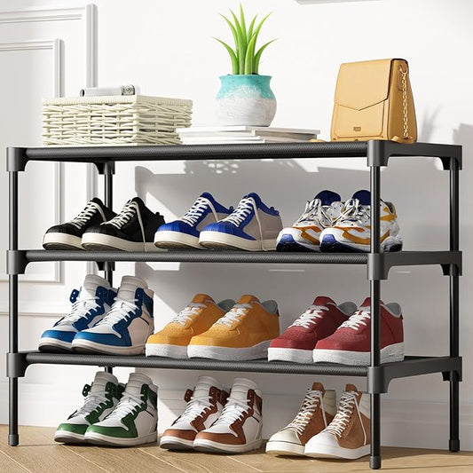 Kitsure Shoe Rack - Non-Woven Shoe Rack Shelf, Shoe Organizer for Closet, Entryway, Garage & Corridor, Stackable Shoe Shel...