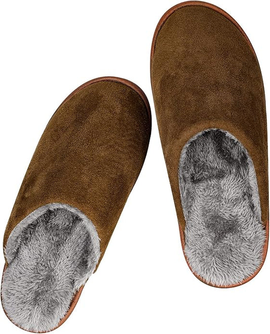 riemot Womens Mens Memory Foam Slippers, Warm Fluffy House Shoes & Cushioned Home Shoe Without Fur, Comfortable Anti Slip ...