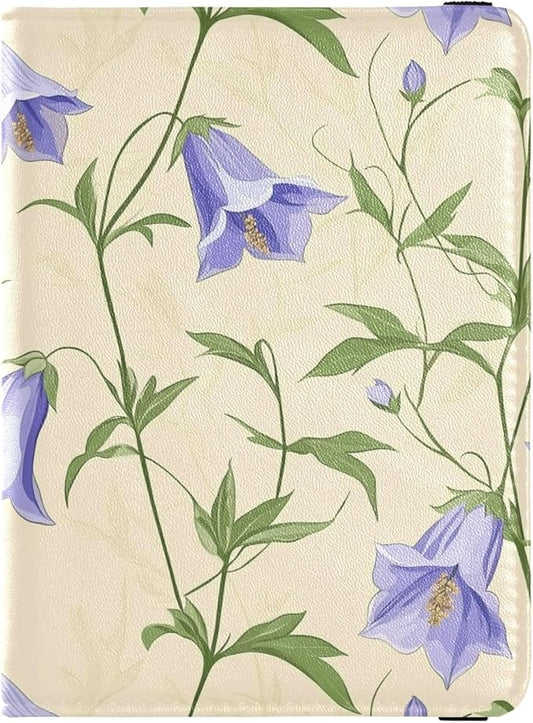 Purple Bellflower Beige Passport and Vaccine Card Wallet Combo Passport Case Travel Documents Wallet Passport Holder Combo...