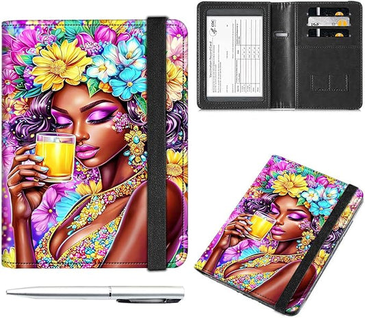 Passport & Vaccine Card Holder Combo with Free Pen, PU Leather Passport Holder for Travel Women & Men, RFID Blocking Passp...