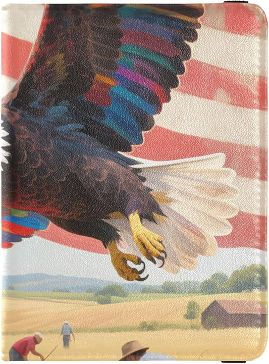 Wheat Field Art Leather Passport and Vaccine Card Wallet Combo Travel Passport Wallet With Vaccination Card Slot Passport ...