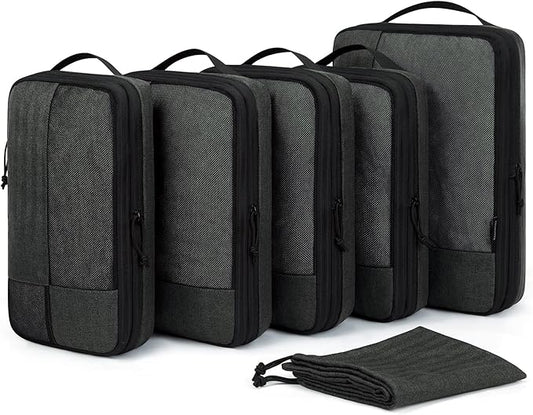 BAGSMART Compression Packing Cubes for Travel, 6 Set Packing Cubes for Carry on Suitcases, Compression Travel Cubes & Suit...