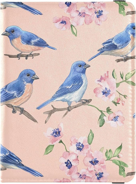 Blue Indigo Birds Passport and Vaccine Card Holder Combo Travel Passport Wallet With Vaccination Card Slot Passport Holder...