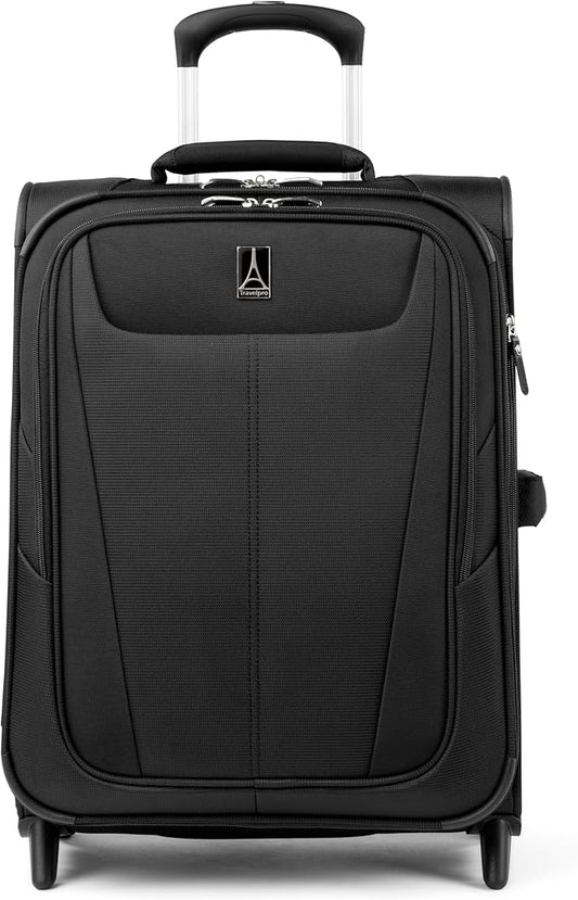 Travelpro Maxlite 5 Softside Expandable Upright 2 Wheel Carry-on Luggage, Lightweight, 20-Inch — Black