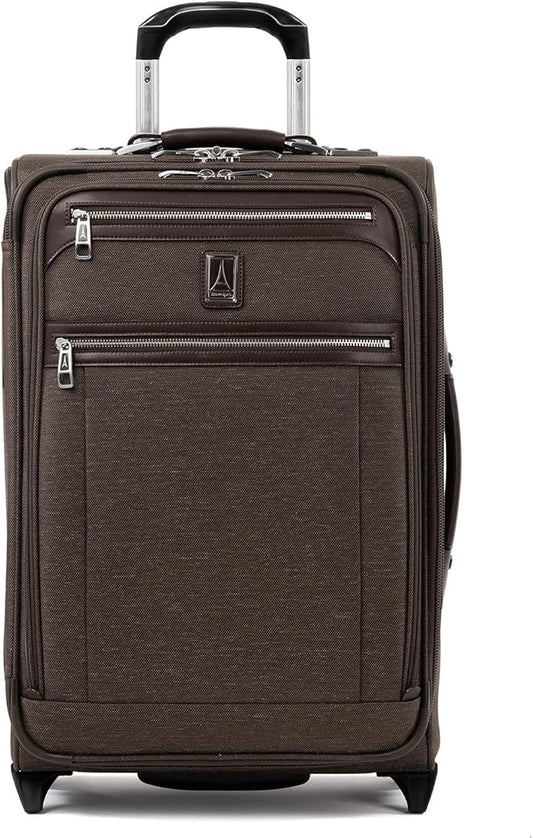 Travelpro Platinum Elite Softside Expandable Carry on Luggage, 2 Wheel Upright Suitcase, USB Port, Men and Women, Rich Esp...