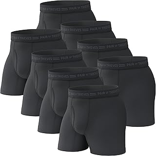 Pair of Thieves Men's Underwear Boxer Briefs - Soft Cotton Boxer Briefs for Men Pack - 8 Pack Tagless Mens Underwear