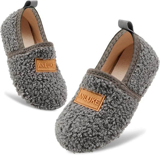 ANLUKE Kids Toddler Slippers Boys Girls Indoor House Shoes Non-Slip Slippers Socks Outdoor Warm Walking Shoes
