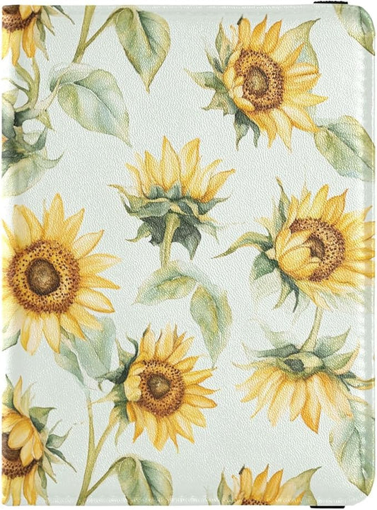 Light Yellow Sunflower Passport and Vaccine Card Holder Combo Travel Passport Wallet Passport Holder Combo with Vaccine Ca...