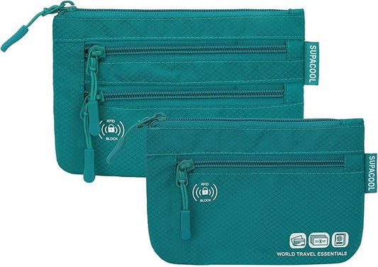 SUPACOOL Passport Holder Bag, Travel Wallet for Men Women Family, Passport Pouch, Card Holder Organizer, RFID Blocking, Tw...