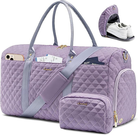 LOVEVOOK Travel Duffle Bag,Weekender Bags for Women Overnight Bag with Shoe Compartment, Carry on with Toiletry Bag,Duffel...