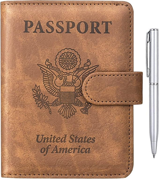 TIGARI Passport Holder for Travel Women Men, PU Leather Waterproof RFID Wallet Cover Case Sleeve, Valentines Day Gifts, Va...