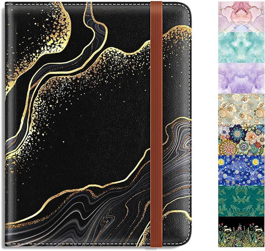 Rimilak Passport Holder, RFID Blocking Passport Cover Wallet Travel Essentials, Leather Travel Air Ticket Documents Organi...