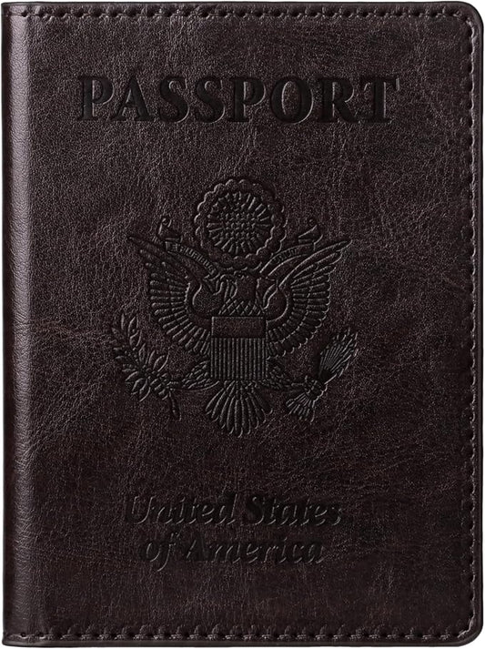 TIGARI Passport Holder for Travel Women Men, Valentines Day Gifts PU Leather Wallet Cover Case Sleeve, Waterproof Protecte...