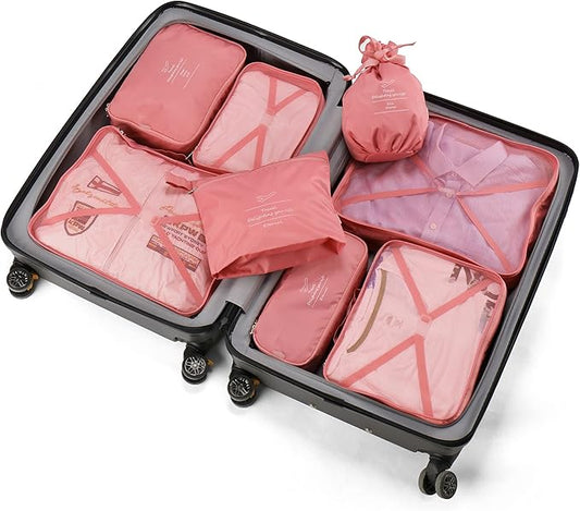 Travel Packing Cubes 8 Pcs Set, Luggage Packing Organizers with Shoe Bag and Toiletry Bag