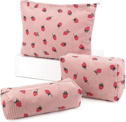 EIMMBD Makeup Bag 3 Pieces Large Capacity Cosmetic Bags Travel Toiletry Bag Organizer Cute Makeup Pouch Storage for Women(...