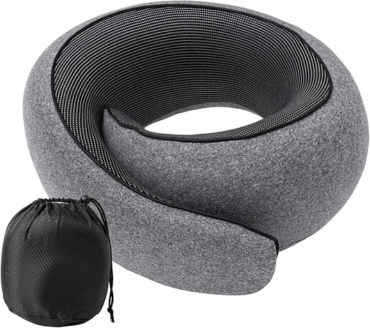 Memory Foam Travel Neck Pillow for Airplane, Ergonomic U-Shape 360° Neck Support for Sleeping & Neck Pain Relief, Breathab...