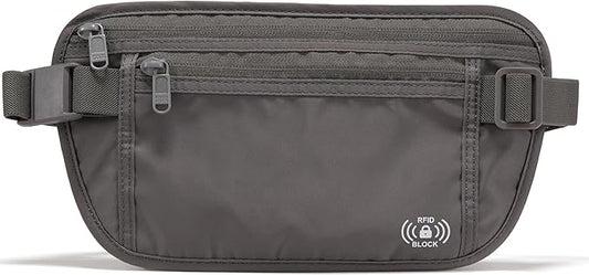Pander RFID Blocking Travel Money Belt – Hidden Waist Pouch for Passport, Cash, Cards, Slim Belt Bag for Men and Women, Di...